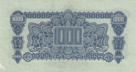 Tchécoslovaquie 1000 Korun 1944 - Bleu - Série AA, Spécimen