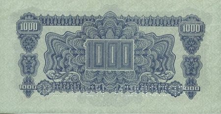 Tchécoslovaquie 1000 Korun Bleu avec Timbre