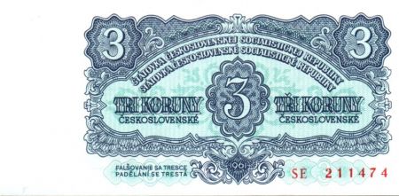 Tchécoslovaquie 3 Koruny - Armoiries socialistes - 1961