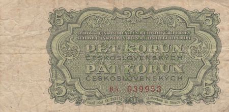Tchécoslovaquie 5 Korun 1953 - Vert