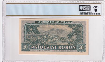 Tchécoslovaquie 50 Korun - 03-07-1948 - Série A.21  - PCGS 65