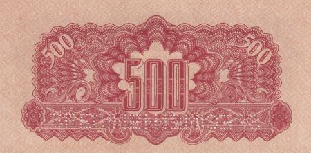 Tchécoslovaquie 500 Korun 1944 -Rouge - Série AM - Spécimen, avec timbre