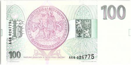 Tchèque République 100 Korun - Roi Karel IV - 1993