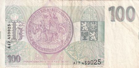 Tchèque République 100 Korun - Roi Karel IV - Sceau -1993 - P.5