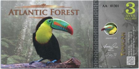 Territoires Equatoriaux 3 Aves Dollars, Atlantic Forest - Toucan - 2015
