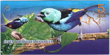 Territoires Equatoriaux 5 Aves Dollars, Atlantic Forest - Tangara coloré - 2015
