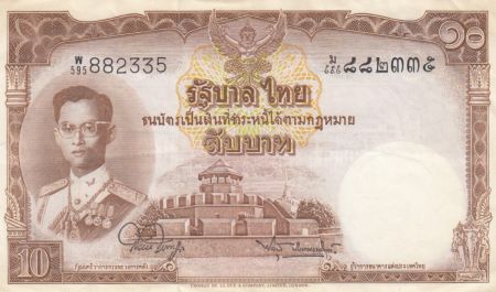 Thaïlande 10 Baht Rama IX - 1955 - P.76d - p.SUP - Série W.595