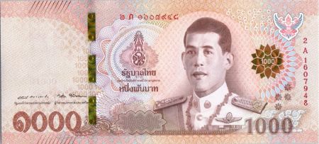 Thaïlande 1000 Baht - Rama X, au verso Rama IX et X - 2018
