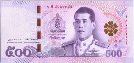 Thaïlande 500 Baht  - Rama X, au verso Rama VII et VIII - 2018