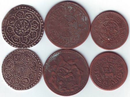 Tibet Série de 3 monnaies  - 1880,1922,1947