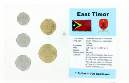 Timor Blister 5 monnaies TIMOR (1 à 50 centavos)