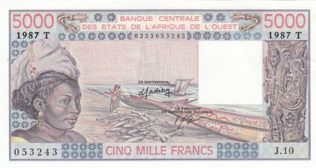 Togo 5000 Francs femme 1987 - Togo - Série J.10