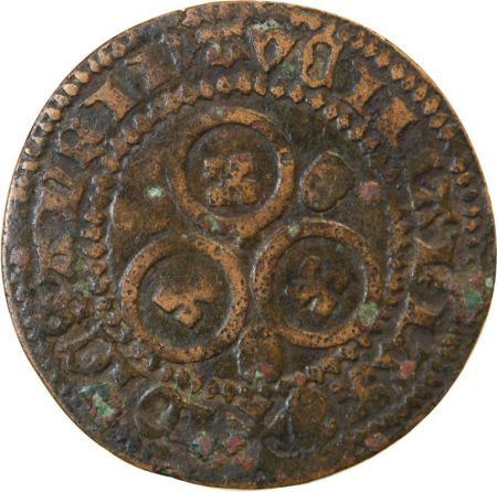 TOURNAI - Jeton de compte aux 3 cercles IOIE SANS FIN - XVe siècle - F.14837