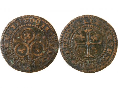 TOURNAI - Jeton de compte aux 3 cercles IOIE SANS FIN - XVe siècle - F.14837
