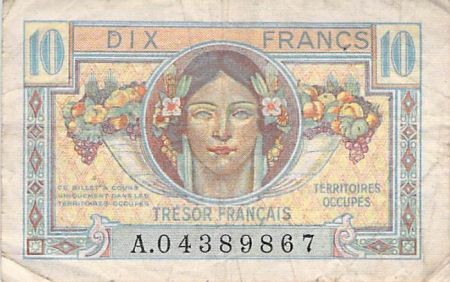 TRÉSOR FRANCAIS - 10 FRANCS type 1947 TERRITOIRES OCCUPÉS - TB+