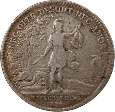 TRESOR ROYAL  LOUIS XV - JETON ARGENT 1734