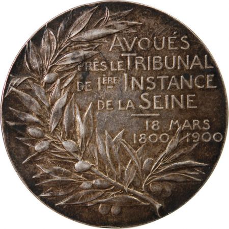 TRIBUNAL DE 1ERE INSTANCE DE LA SEINE   JETON ARGENT 1900