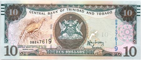Trinidad et Tobago 10 Dollars Oiseaux - Activité portuaire - 2015