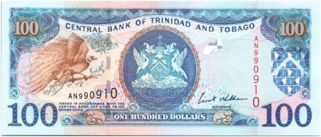 Trinidad et Tobago 100 Dollars Oiseaux - Plateforme de pétrole 2002