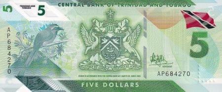 Trinidad et Tobago 5 Dollars - Oiseaux - Marché - Polymer - 2020 - NEUF - P.NEW