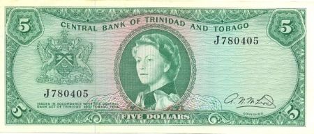 Trinidad et Tobago 5 Dollars Elisabeth II - Banque - 1964
