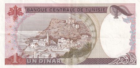 Tunisie 1 Dinar - Habib Bouguiba - Village - 1980 - Série B.5 - P.74