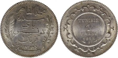 Tunisie 1 franc Bey Mohamed El-Naceur 1915 (1333)