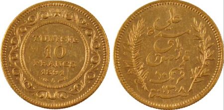 Tunisie 10 Francs  - 1882 à 1902