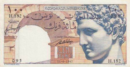 Tunisie 100 Francs Hermes - 11-06-1947 Série H.152