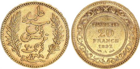 Tunisie 20 Francs Palmes - 1892 - Or
