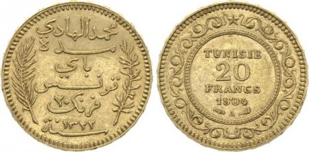 Tunisie 20 Francs Palmes - 1904