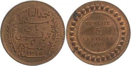 Tunisie 5 Centimes Muhammad Al Nasir - 1907