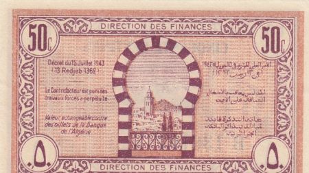 Tunisie 50 Centimes - Régence de Tunis - 15.07.1943 - Série B