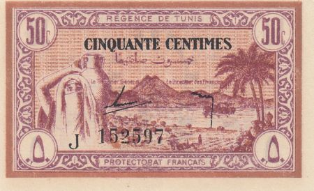 Tunisie 50 Centimes - Régence de Tunis - 15.07.1943 - Série J