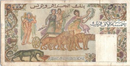 Tunisie 5000 Francs Vespasien, ruines  romaines - 1950