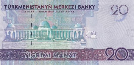 Turkménistan 20 Manat - Gorogly Beg Turkmen - 25ème anniversaire de la neutralité - 2012 - P.32