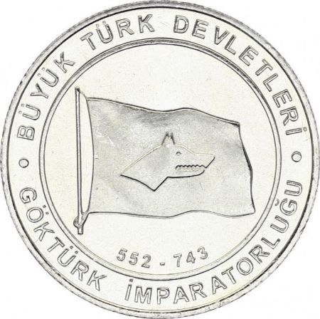Turquie 1 Kurush Drapeau - Empire Göktürk 552-743 - 2015
