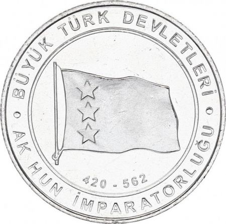 Turquie 1 Kurush Drapeau - Empire Hun Blanc 420-562 - 2015
