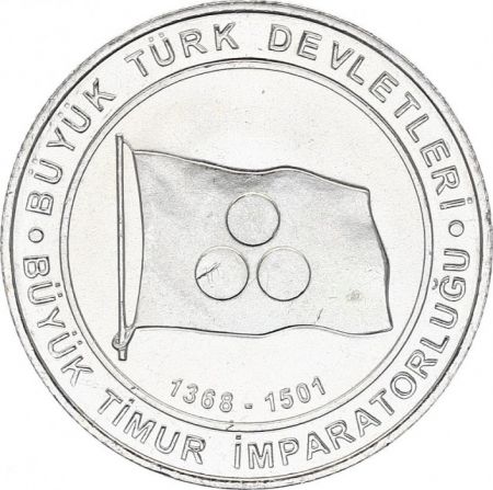 Turquie 1 Kurush Drapeau - Empire Timurid 1368-1501 - 2015