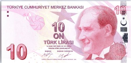 Turquie 10 Yeni Turk Lirasi - Pdt Ataturk - Cahit Arf - 2009 (2017) - Neuf