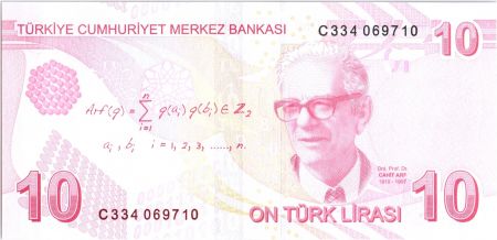 Turquie 10 Yeni Turk Lirasi - Pdt Ataturk - Cahit Arf - 2009 (2017) - Neuf