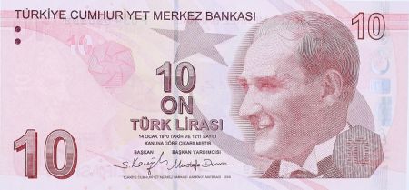 Turquie 10 Yeni Turk Lirasi - Pdt Ataturk - Cahit Arf - 2009 (2022) - Série F
