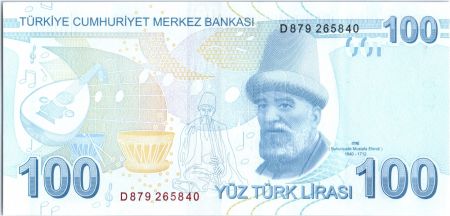Turquie 100 Lira - Pdt Ataturk - Buhurizade Mustafa Efendi - 2009 (2017) - Neuf - P.226c