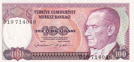 Turquie 100 Turk Lirasi - Pdt Ataturk - ND (1984) - Série D - P.194a