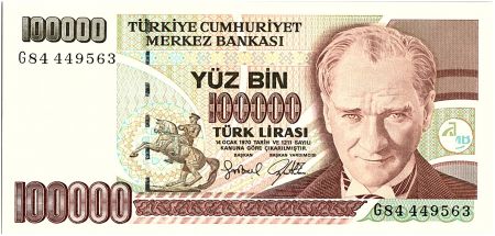 Turquie 100000 Lira, Président  Ataturk - Groupe d\'enfants - 1997 - P. 206