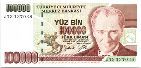 Turquie 100000 Lirasi Pdt Ataturk - Enfants 1997