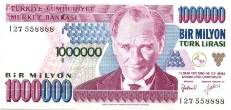 Turquie 1000000 Lirasi Pdt Ataturk - Barage 1995