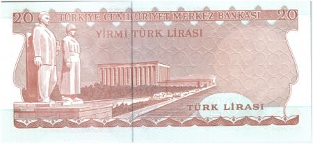 Turquie 20 Lirasi Pdt Ataturk - Mausolé 1974