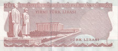 Turquie 20 Turk Lirasi - Pdt Ataturk - ND (1974) - Série G - P.187