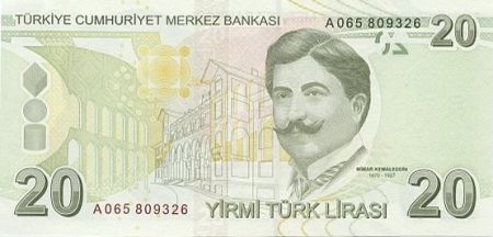 Turquie 20 Yeni Turk Lirasi - Pdt Ataturk - Mimar Kemaleddin - 2009